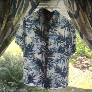 Tropical Leaf Print Casual Shirt for Men